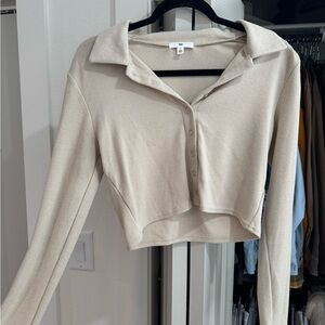 BP Cream Button-Down Women's Top